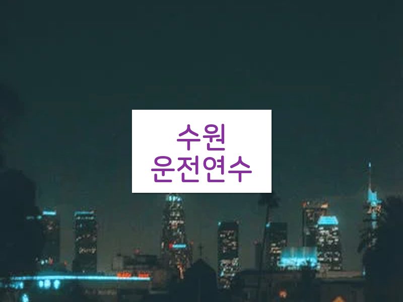 수원운전연수 후기