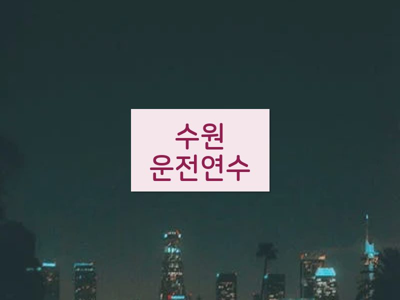 수원운전연수 후기