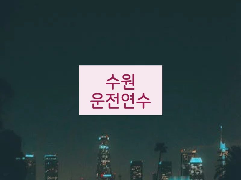 수원운전연수 후기